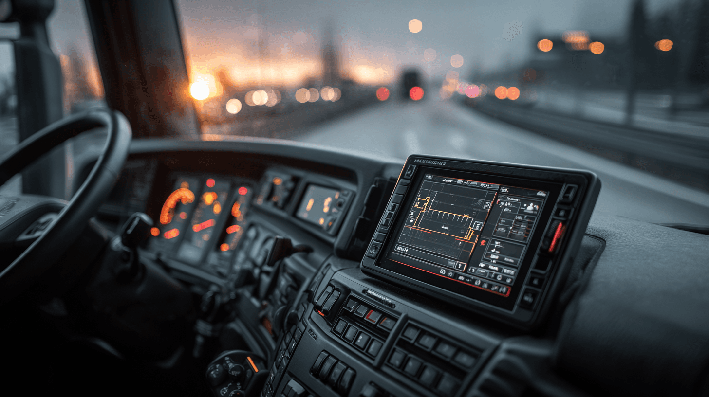 Profesionalni vozač kamiona u kabini