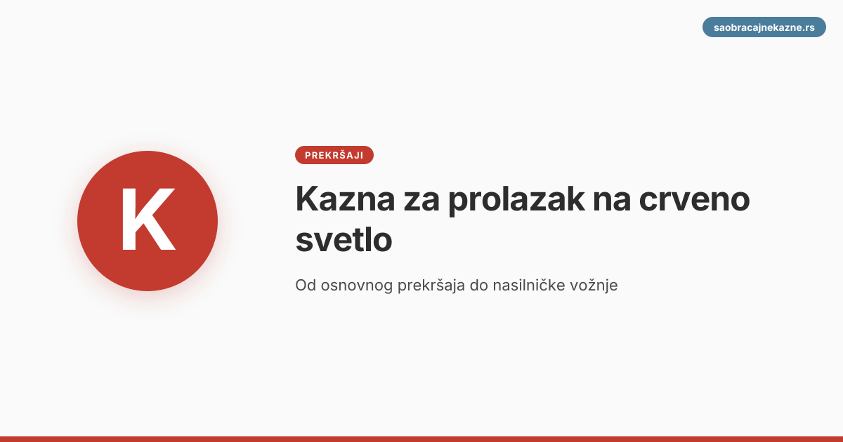 Kazna za prolazak na crveno svetlo | Saobraćajne Kazne